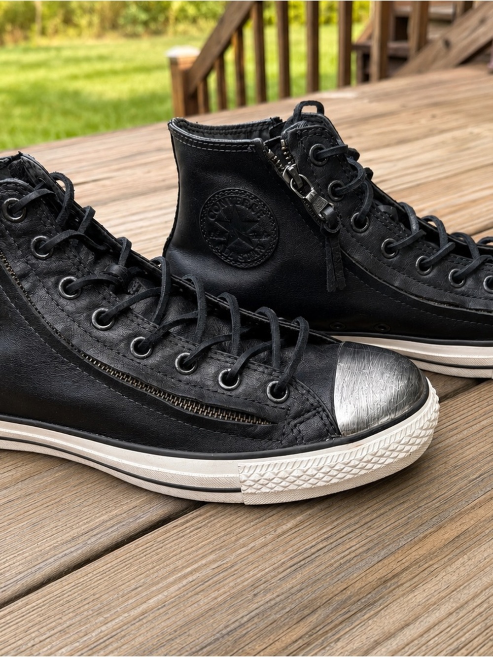 RARE Converse x John Varvatos Metal Toe Double Zip High Top Sneakers